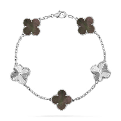[AURORA]CLOVER 5 MOTIF GRAY MOP BRACELET COLLECTION