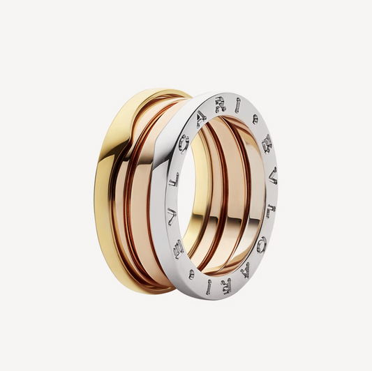 [AURORA]ZERO 1 THREE-BAND ROSE WHITE AND YELLOW RING