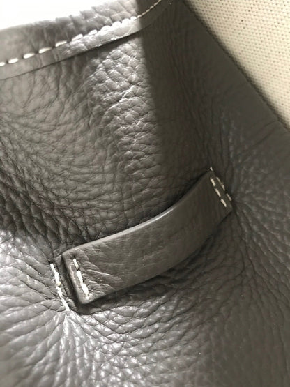 HARDY PM BAG 40 IN GRAY GOYARDINE CANVAS AND TAURILLON LEATHER TRIM