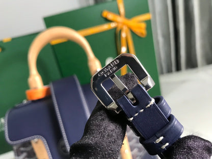SAÏGON PM BAG 28 IN NAVY BLUE GOYARDINE CANVAS AND CALFSKIN