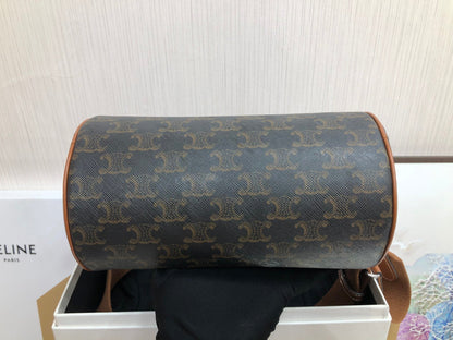 CYLINDRICAL 22  BAG BLACK PATTERN COWHIDE