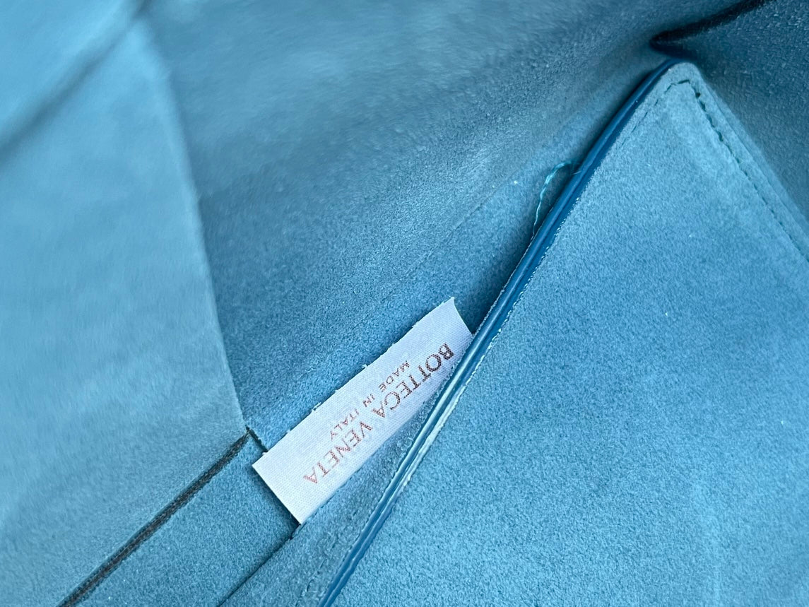 SMALL ARCO TOTE 30 IN AEGEAN BLUE CALFSKIN