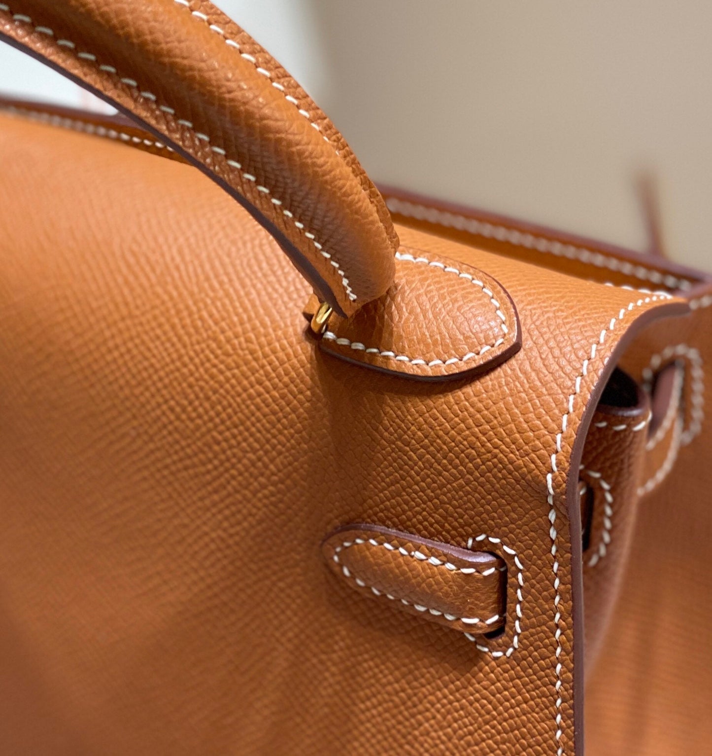KELLY MINI 20 BAG IN BRONZE BROWN CALFSKIN WITH GOLD HARDWARE (MADE-TO-ODER)