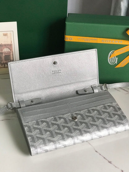 VARENNE CONTINENTAL WALLET 19 IN GRAY GOYARDINE CANVAS