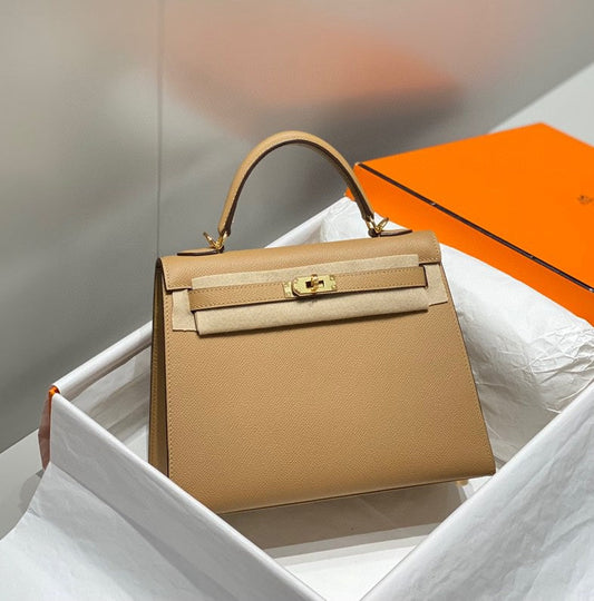 KELLY 25CM IN CHAI EPSOM CALFSKIN GOLD HARDWARE