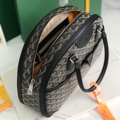 SAINT JEANNE BAG 35 IN BLACK GOYARDINE CANVAS AND CALFSKIN