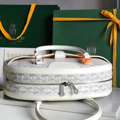 SAINT JEANNE BAG 35 IN WHITE GOYARDINE CANVAS AND CALFSKIN