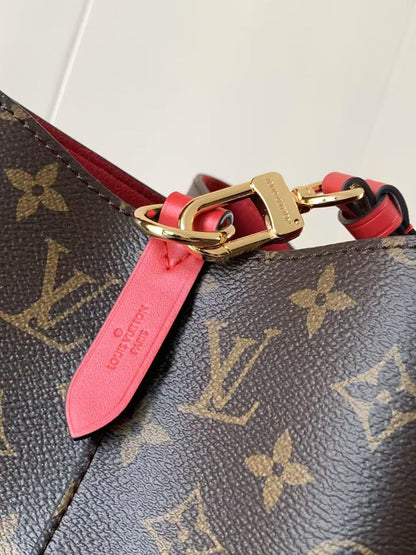 Classic Old Flower Red Bucket Bag