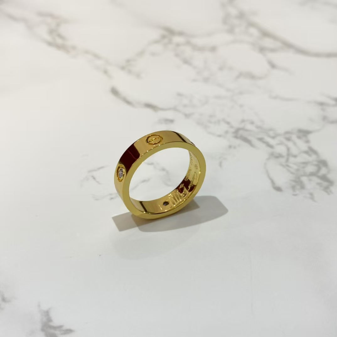 [AURORA]LIEBESRING 5,5 MM 3 DIAMANTEN GOLD