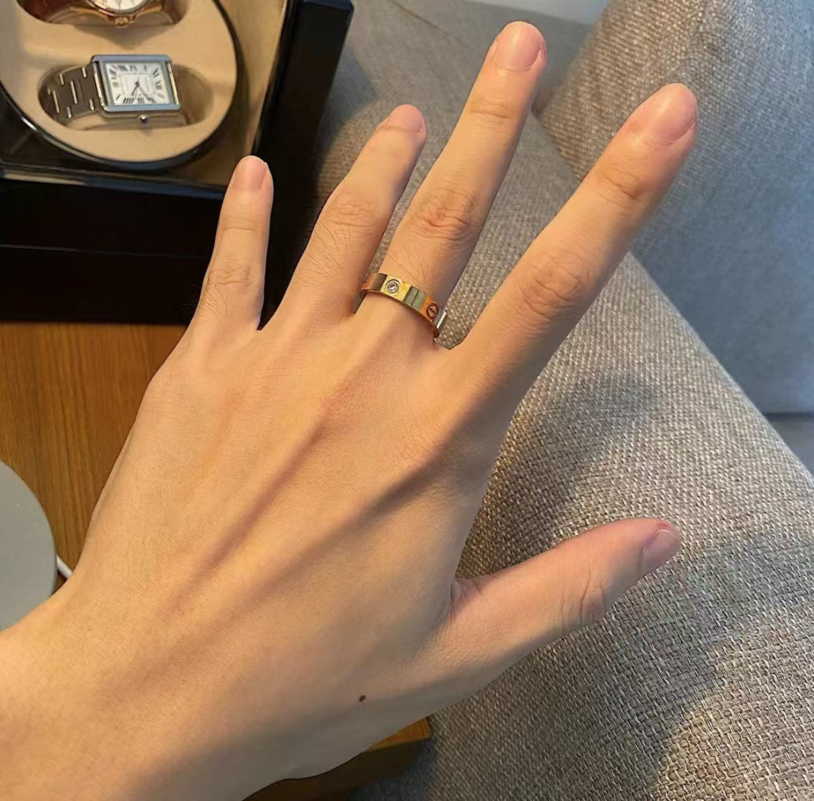 [AURORA]LIEBESRING 5,5 MM 3 DIAMANTEN GOLD