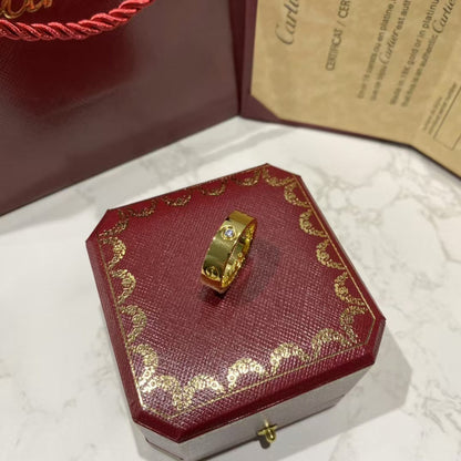 [AURORA]LIEBESRING 5,5 MM 3 DIAMANTEN GOLD