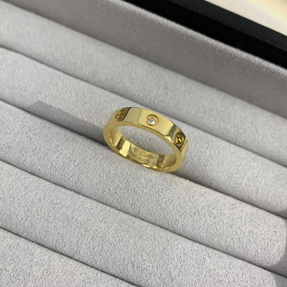 [AURORA]LIEBESRING 4MM 1 DIAMANT GOLD