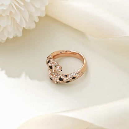 [AURORA]PANTHERE DOUBLE LEOPARD HEAD RING(NO BOX)