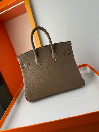 HM BIRKIN 30CM BROWN TOGO LEATHER SILVER HARDWARE
