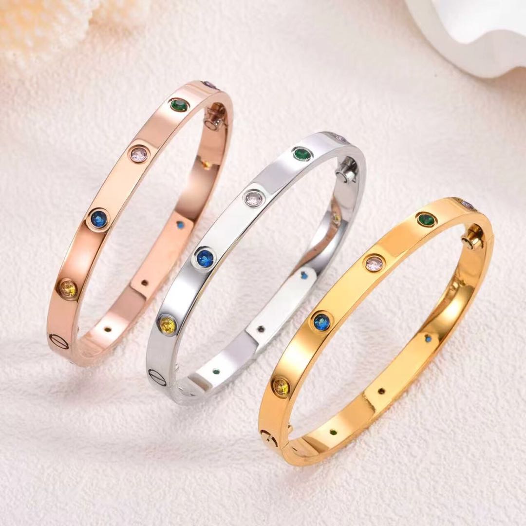 [AURORA]LOVE BRACELET 6.1MM 10 COLORED DIAMONDS