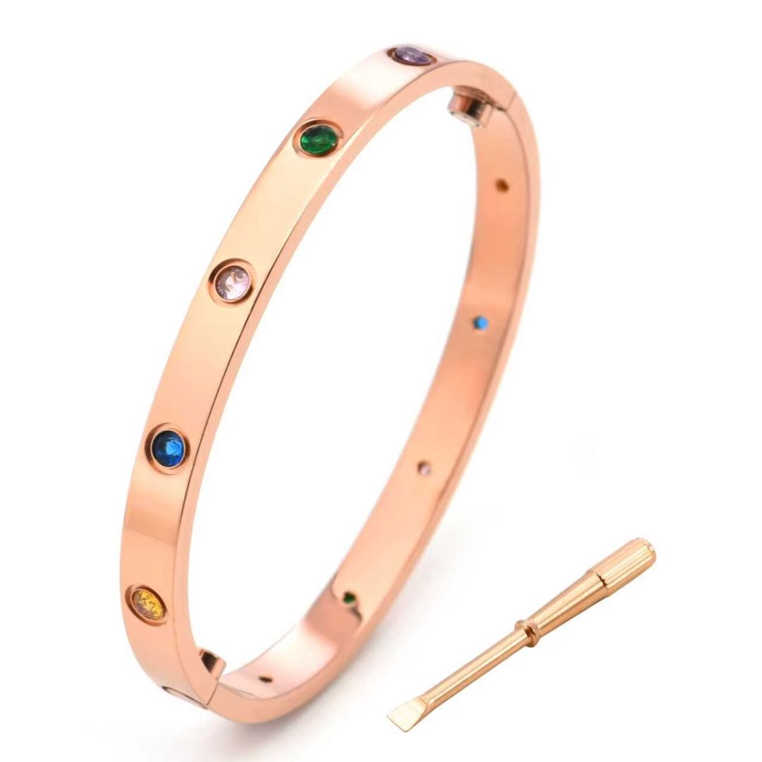 [AURORA]LOVE BRACELET 6.1MM 10 COLORED DIAMONDS