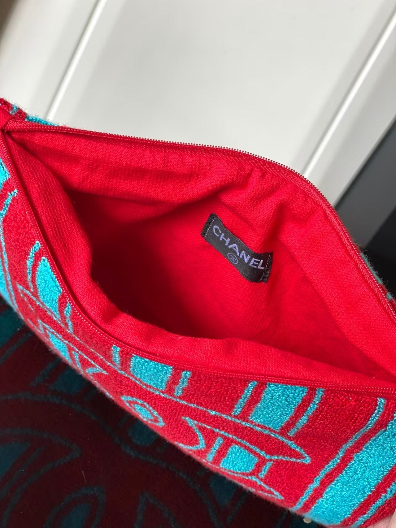 CC 26S RED AND BLUE STRIPED BEACH BAG SET