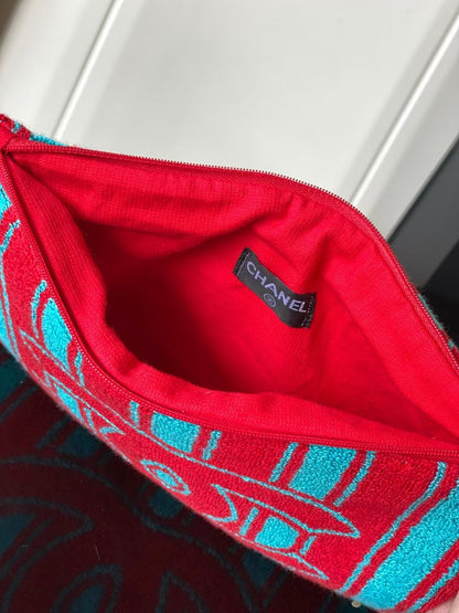 CC 26S RED AND BLUE STRIPED BEACH BAG SET