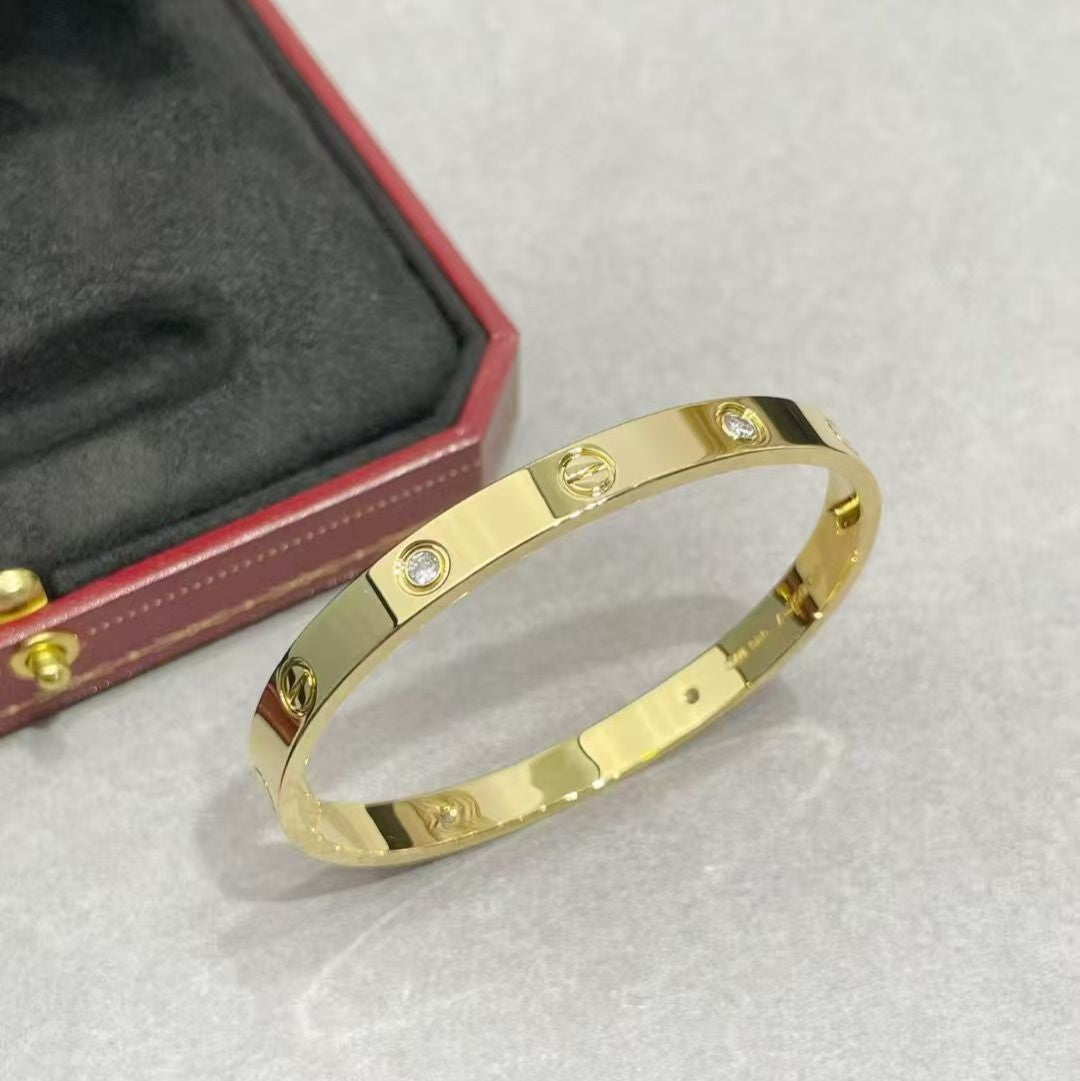 [AURORA]LOVE BRACELET 6.1MM 4 DIAMONDS NEW (SINGLE SCREW)