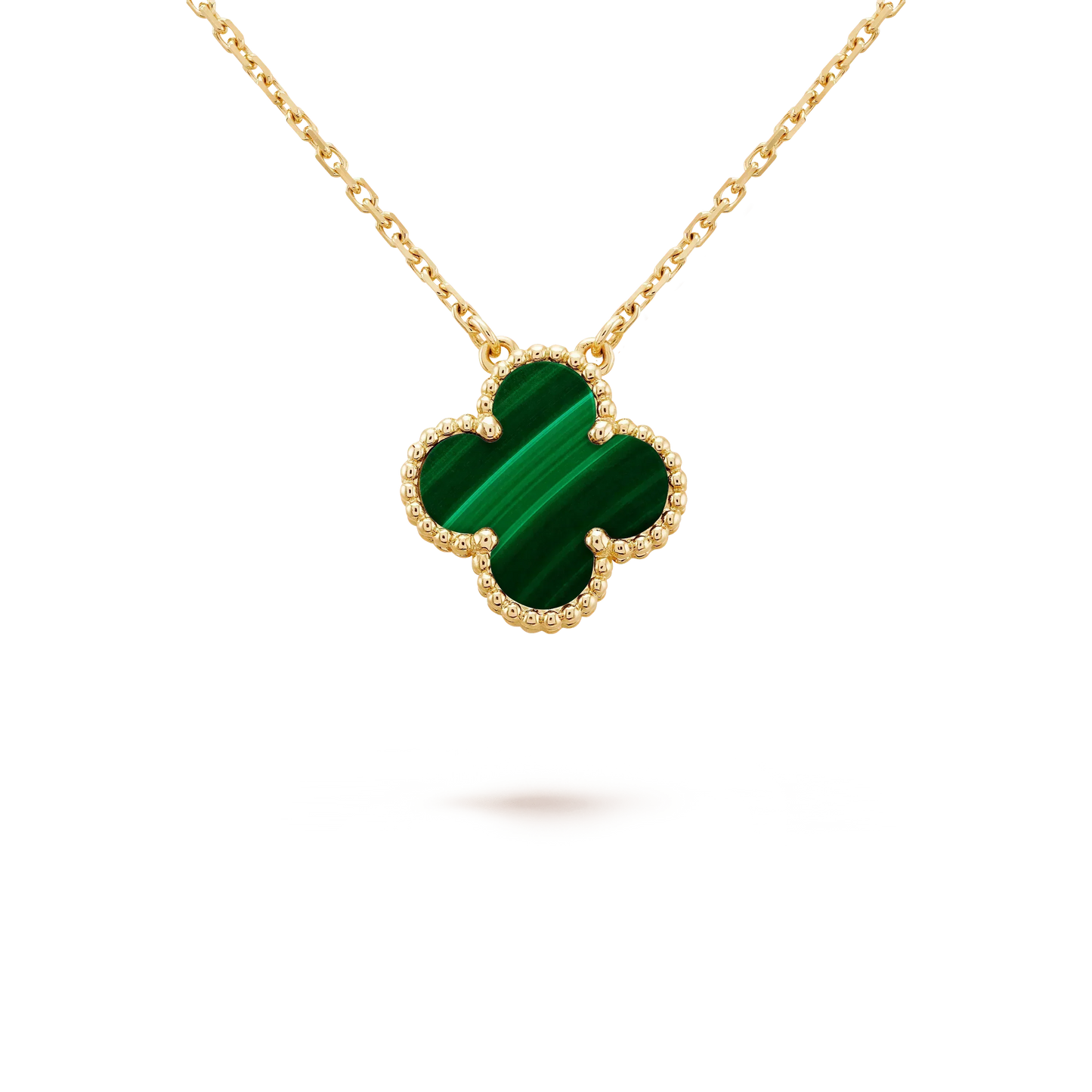 [basloveJW]CLOVER 15MM MALACHIT EINZELNE BLUMENKETTE