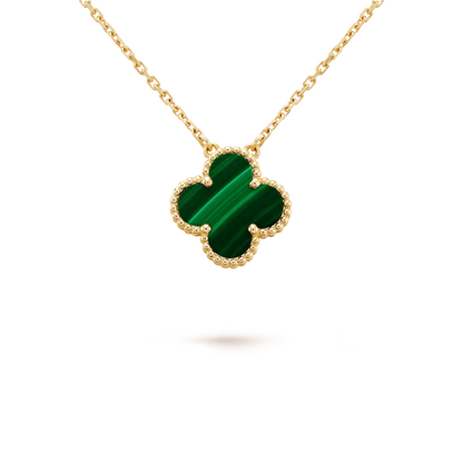 [basloveJW]CLOVER 15MM MALACHIT EINZELNE BLUMENKETTE
