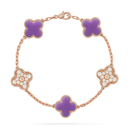 [AURORA]CLOVER 5 MOTIF LIGHT PURPLE BRACELET COLLECTION
