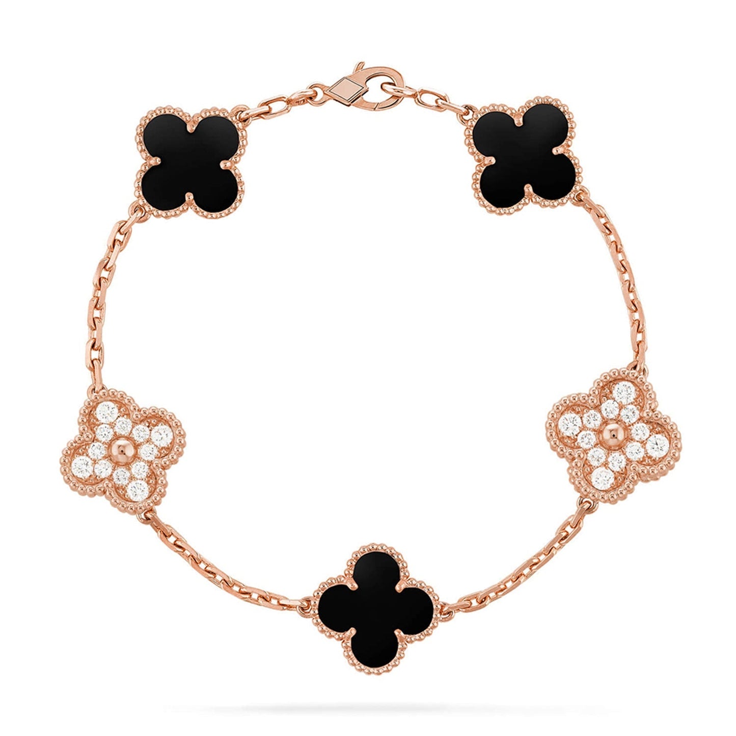 [AURORA]CLOVER 5 MOTIF ONYXS BRACELET COLLECTION