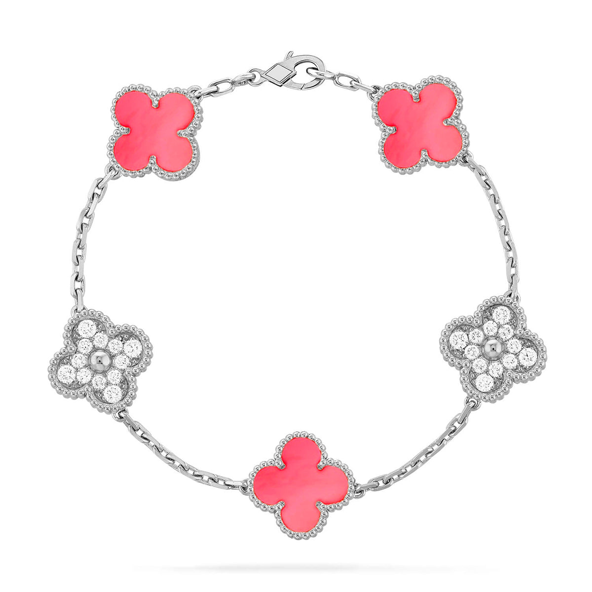 [AURORA]CLOVER 5 MOTIFS  PINK MOP BRACELET COLLECTION