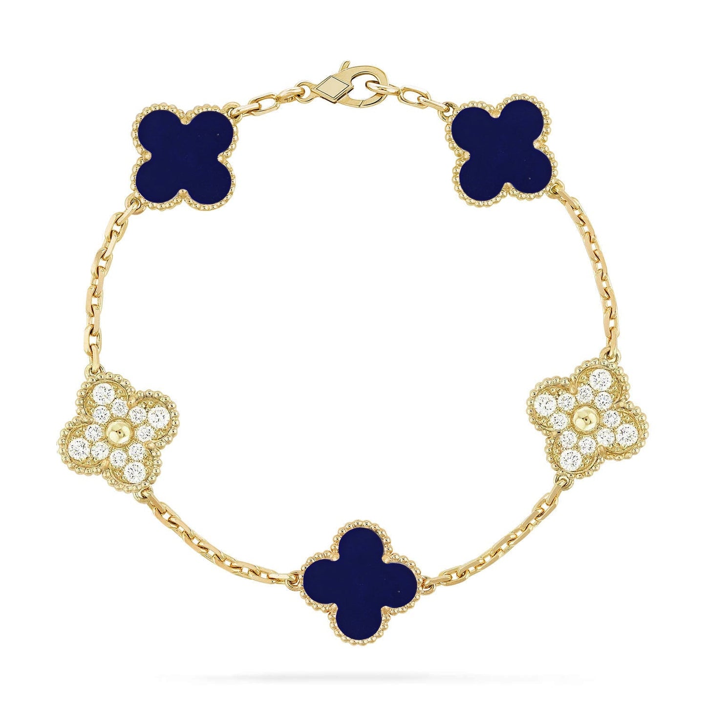 [AURORA]CLOVER 5 MOTIF LAPIS LAZULI BRACELET COLLECTION