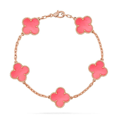 [AURORA]CLOVER 5 MOTIFS  PINK MOP BRACELET COLLECTION