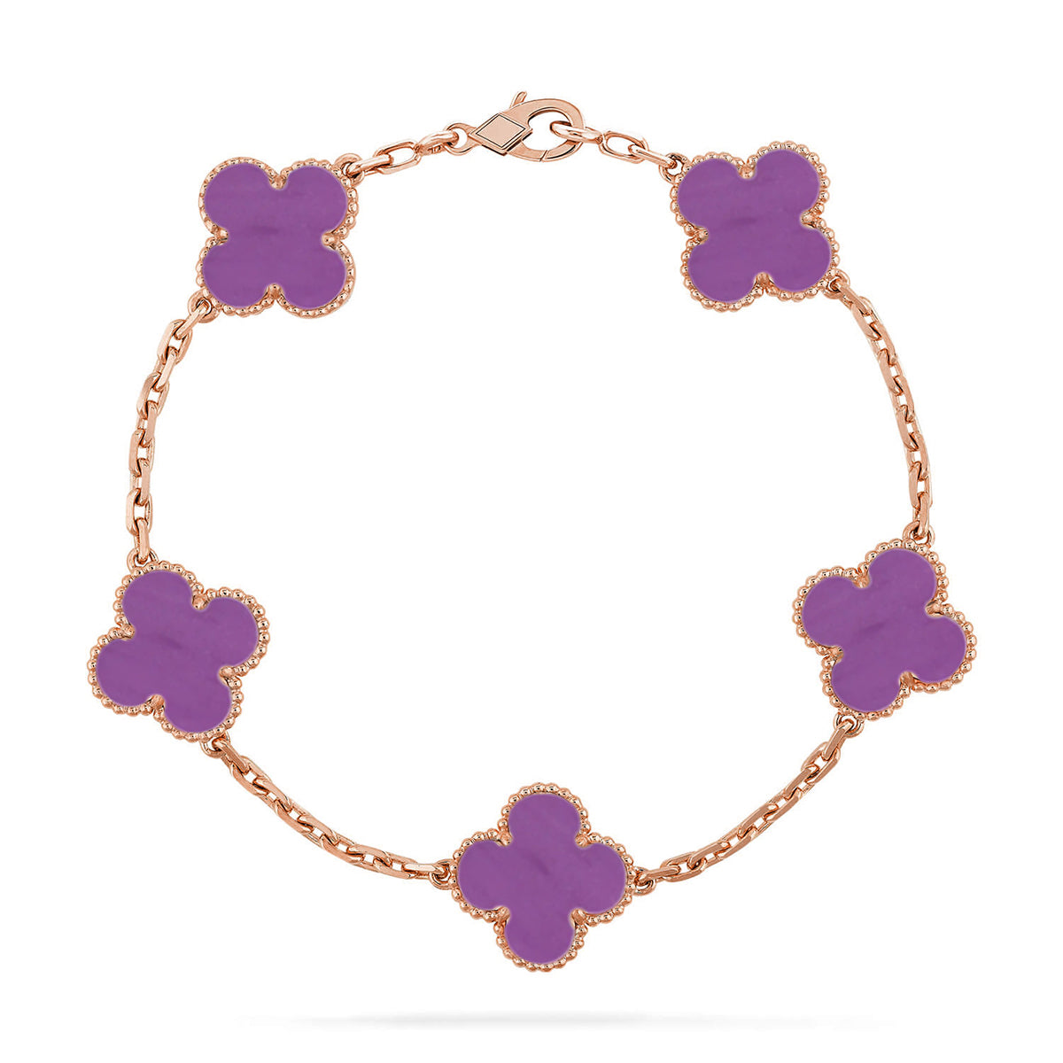 [AURORA] CLOVER 5 MOTIF VIOLET BRACELET COLLECTION