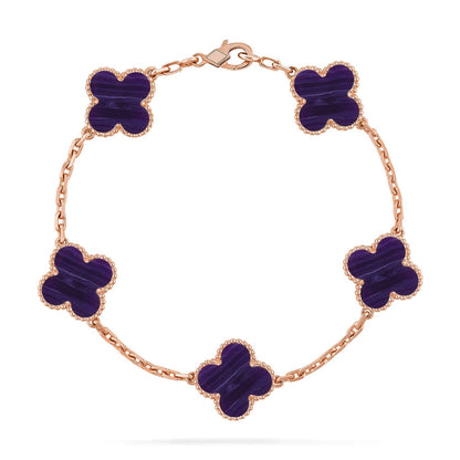 [AURORA]CLOVER 5 MOTIF PURPLE STRIPES BRACELET COLLECTION