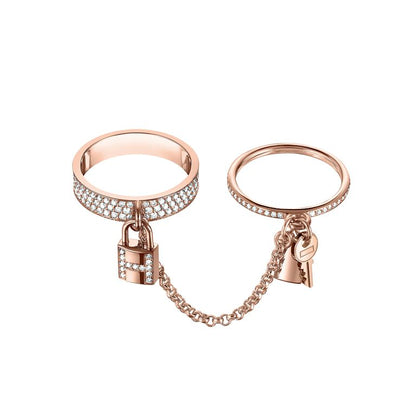 [AURORA]HM KELLY CLOCHETTE DOUBLE RING IN  WITH DIAMONDS