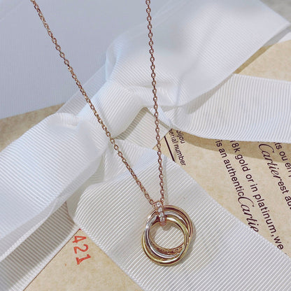 [AURORA]TRINITY NECKLACE GOLD  DIAMONDS