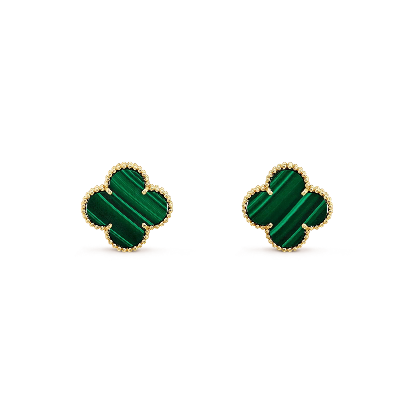[basloveJW]CLOVER MINI 9,5MM MALACHIT OHRRINGE