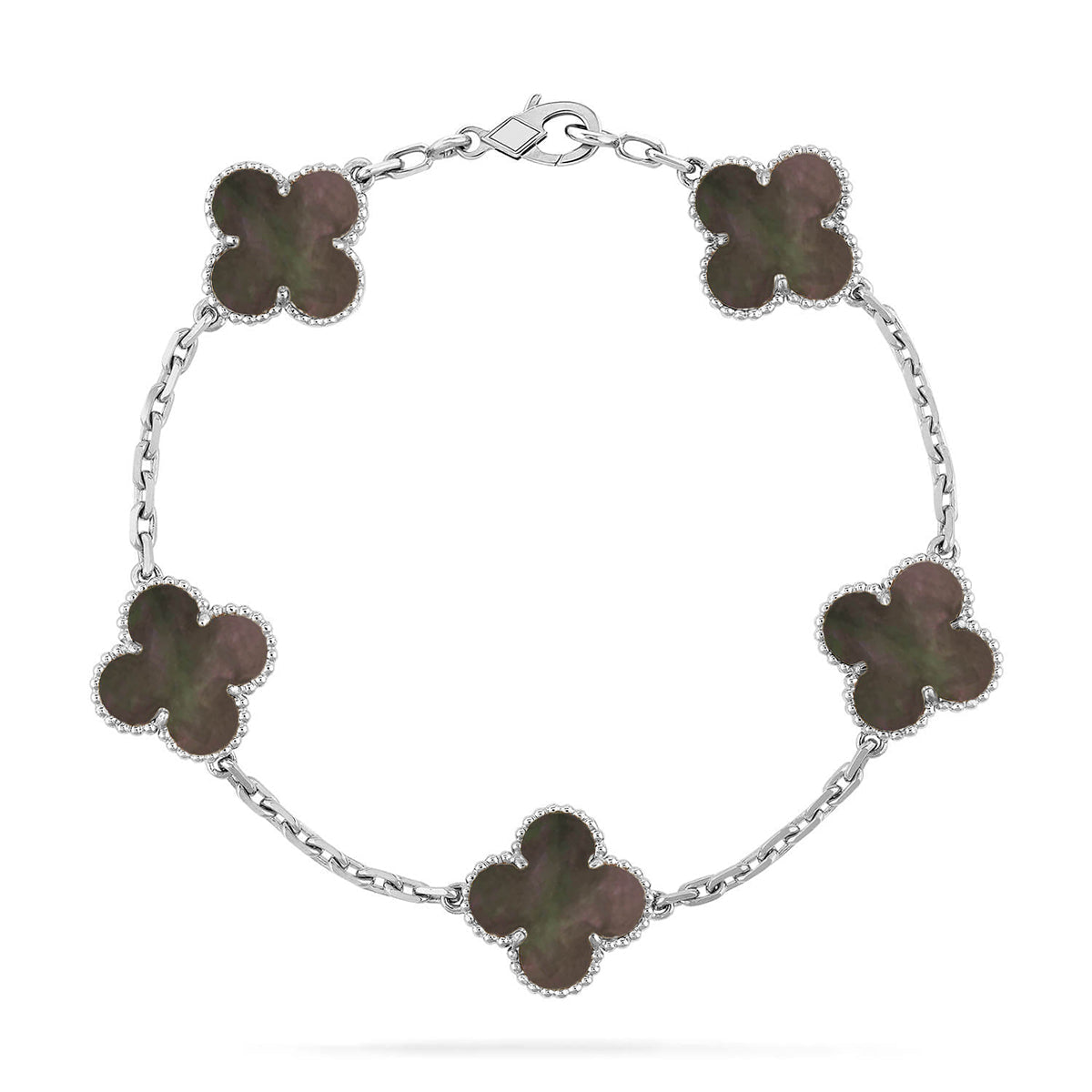 [AURORA]CLOVER 5 MOTIF GRAY MOP BRACELET COLLECTION