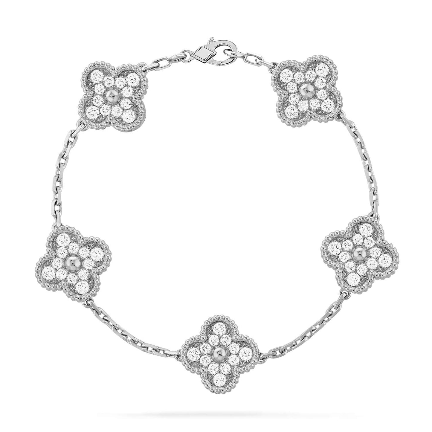 [AURORA]CLOVER 5 MOTIF FULL DIAMOND BRACELET COLLECTION