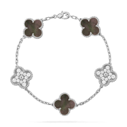 [AURORA]CLOVER 5 MOTIF GRAY MOP BRACELET COLLECTION