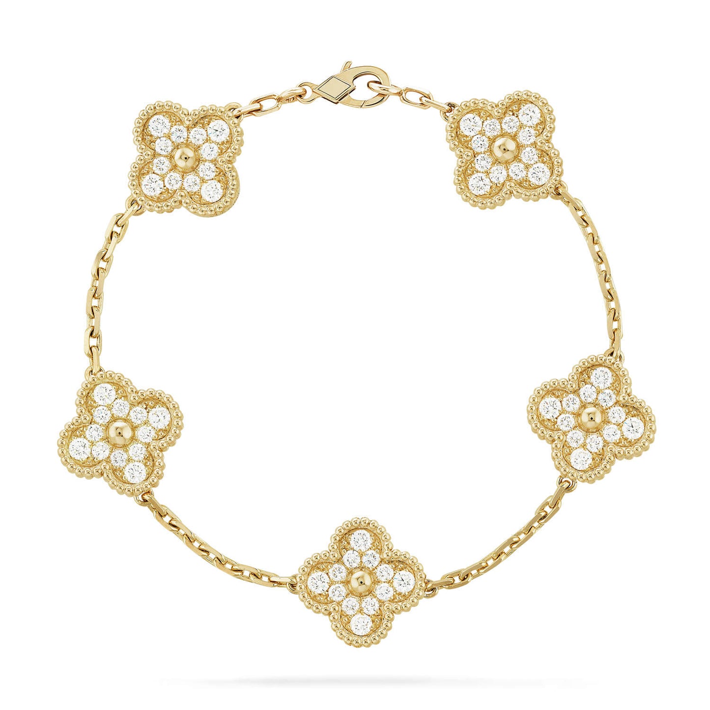 [AURORA]CLOVER 5 MOTIF FULL DIAMOND BRACELET COLLECTION