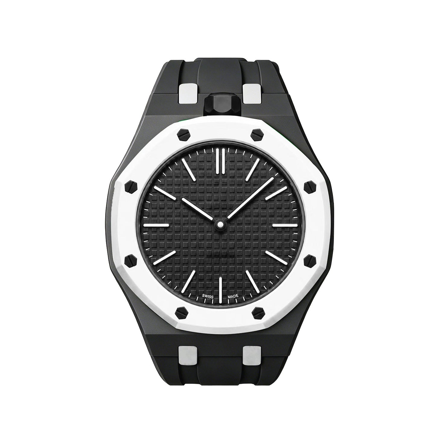 Oak Pop Exclusive Black And White Silicone Strap