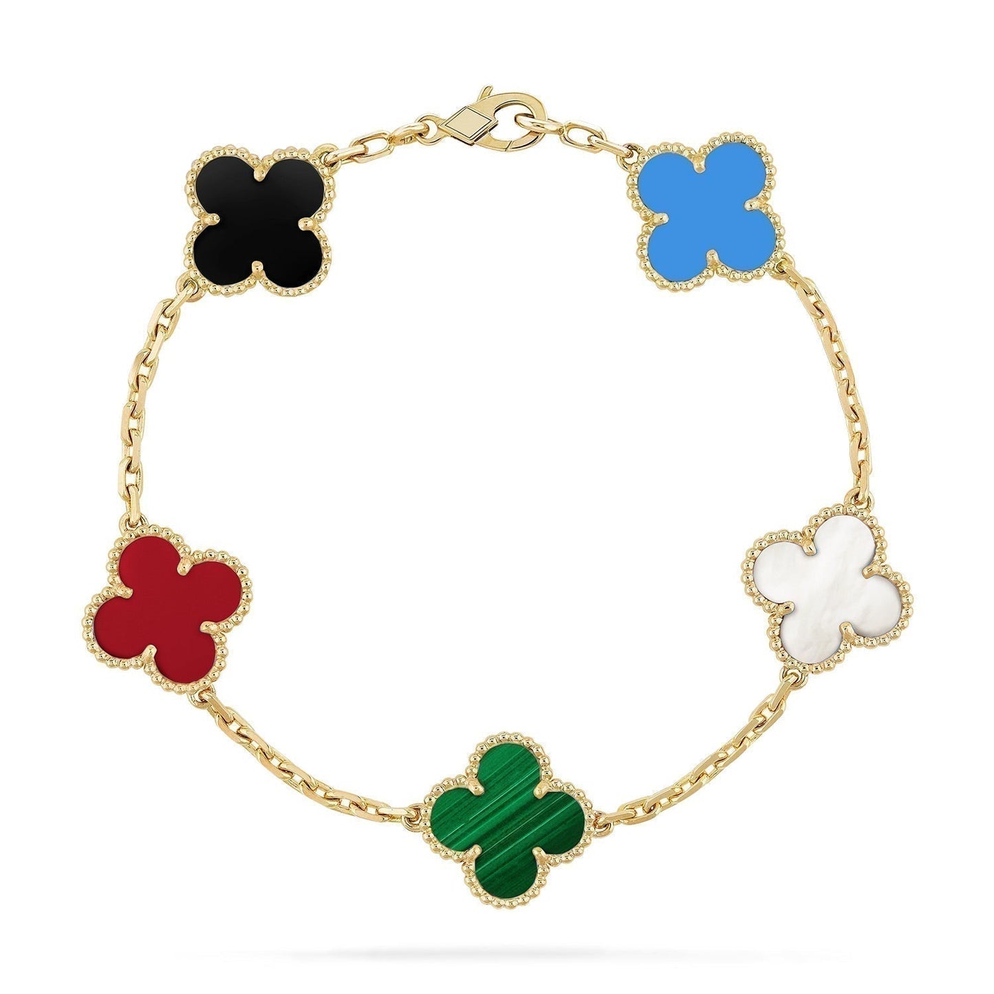 [AURORA]CLOVER 5 MOTIFS MULTICOLOR BRACELET