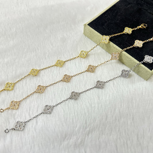 [AURORA]CLOVER 6 MOTIF DIAMOND BRACELET