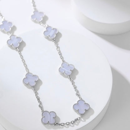 [basloveJW]CLOVER 10 MOTIVE LILA CHALCEDON HALSKETTE