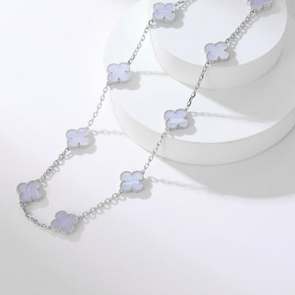 [basloveJW]CLOVER 10 MOTIVE LILA CHALCEDON HALSKETTE