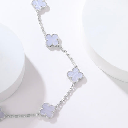 [basloveJW]CLOVER 10 MOTIVE LILA CHALCEDON HALSKETTE