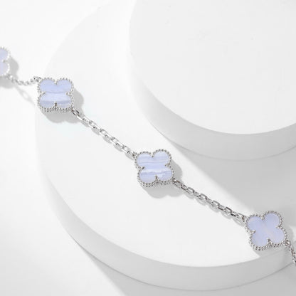 [basloveJW]CLOVER 10 MOTIVE LILA CHALCEDON HALSKETTE