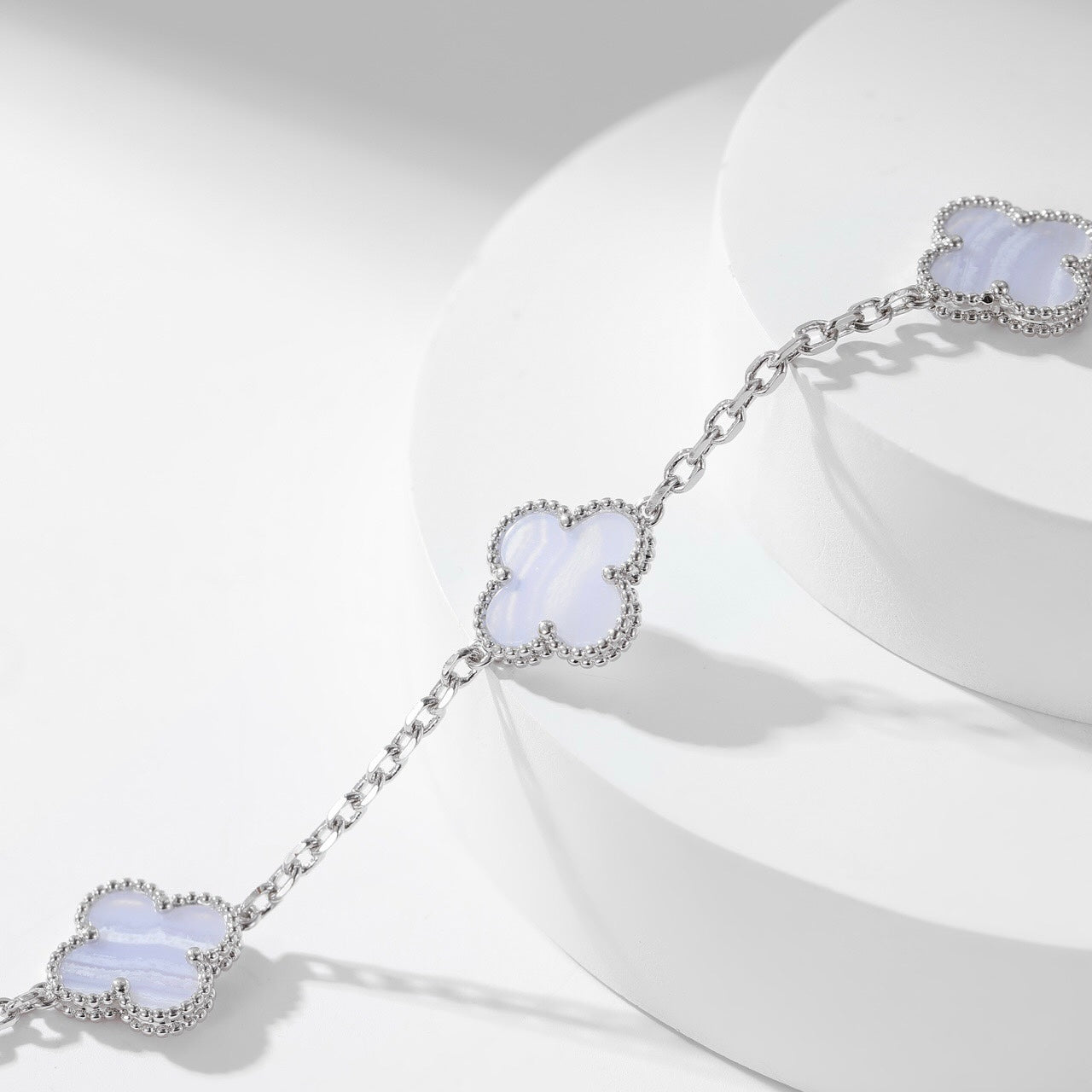 [basloveJW]CLOVER 10 MOTIVE LILA CHALCEDON HALSKETTE