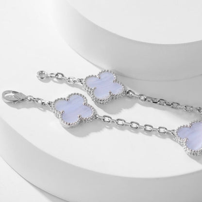 [basloveJW]CLOVER 10 MOTIVE LILA CHALCEDON HALSKETTE