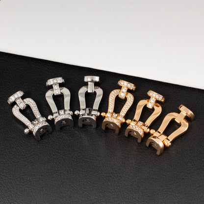 [AURORA]FORCE LARGE HORSESHOE HALF DIAMOND BRACELET ROSE GOLD