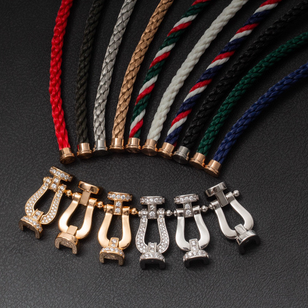 [AURORA]FORCE LARGE HORSESHOE FULL DIAMOND BRACELET ROSE GOLD